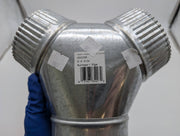 Fantech 4" Y Adapter Duct 4" x 4" x 4" Galvanized Sheet Metal FY 4 5