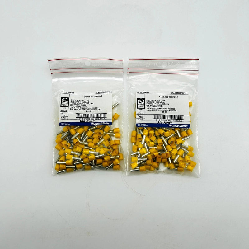 Thomas and Betts F2041 Covered Wire Ferrules Sta Kon 10 AWG/6mm2 Yellow 200pcs