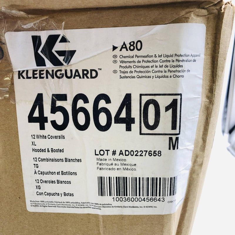 Kleenguard 45664 White Coverall A80 X-Large Zip Hood Boot Storm Elastic 12pk 2