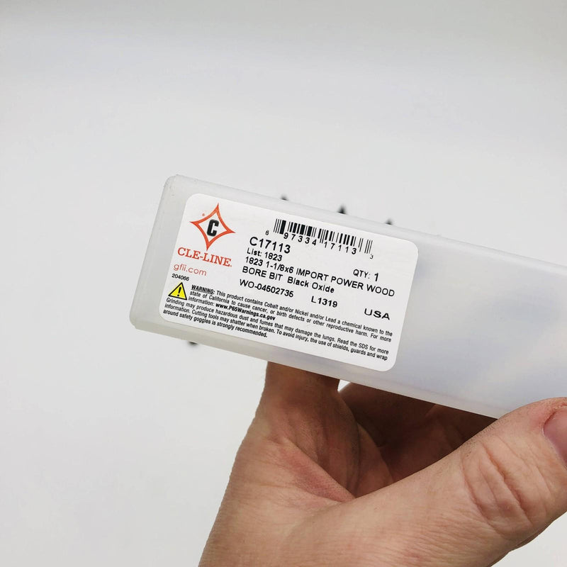 Cle-Line C17113 Power Wood Bore Bit Spade 1-1/8 x 6in Black Oxide 1823 HSS 6pk 2