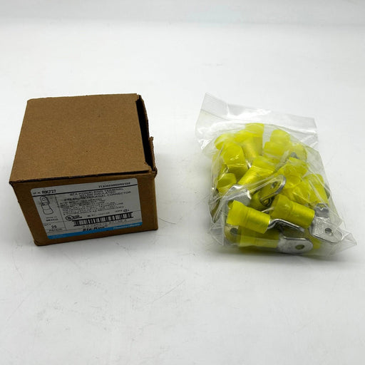 Thomas & Betts Sta-Kon RK727 Ring Terminal Nylon Insulated Yellow 5/16 3/0 25pk 1