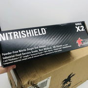 MCR 6062 Nitrile Gloves 2XL NitriShield Stealth 6 mil Pwdr Free Blck 10 box/case 4