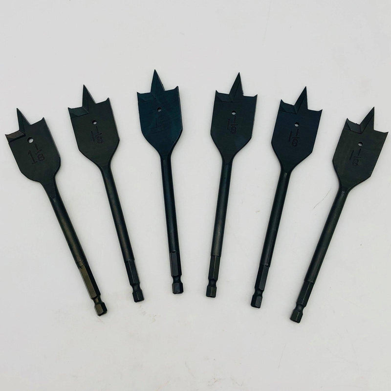 Cle-Line C17113 Power Wood Bore Bit Spade 1-1/8 x 6in Black Oxide 1823 HSS 6pk 10
