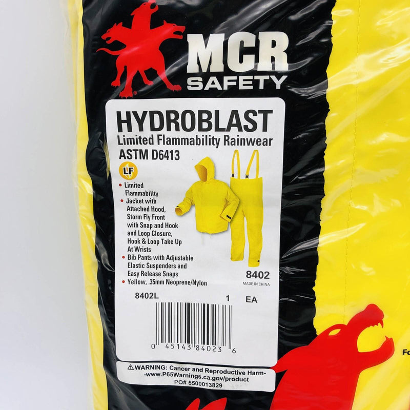MCR Safety 8402 Rain Suit Large 2pc Hydroblast Limited Flammability NEO/NYL Yllw 2