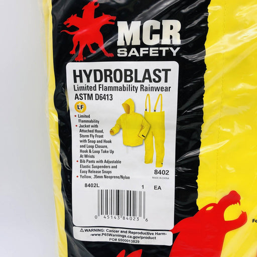 MCR Safety 8402 Rain Suit Large 2pc Hydroblast Limited Flammability NEO/NYL Yllw 2