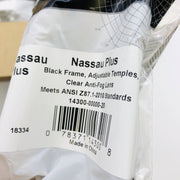 3M 14300-00000-20 Safety Glasses Nassau Plus Blk Frame Clear Anti Fog 20pr/Case 3