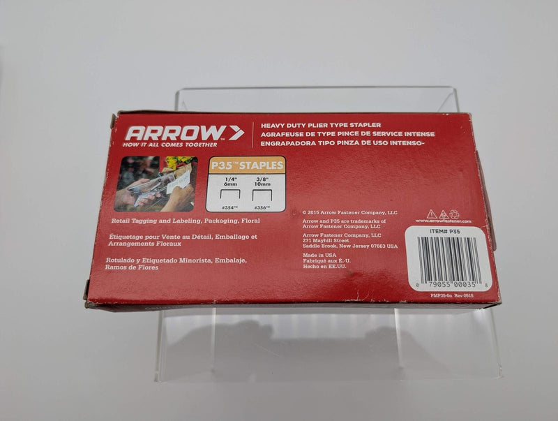 Arrow P35 Plier Stapler Heavy Duty 2-1/2" Throat for P35 1/4" & 3/8" Staples 6