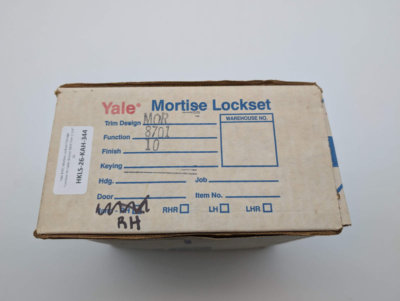 Yale 8701 Mortise Lockset Passage Function RH Satin Bronze MOR Trim 2-3/4" BS