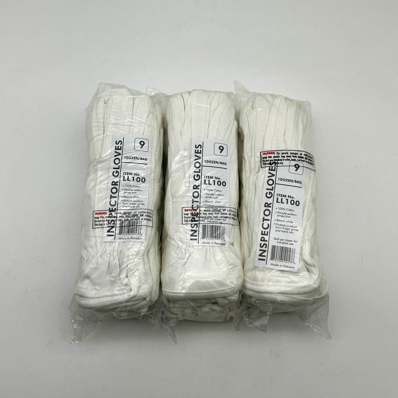 Superior LL100 Parade Inspector White Gloves Size 9 Large Cotton 36 Pairs 8