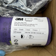 3M Cubitron II Stickit 71961 Film Disc 775L 8inch x NH Die Cut 150+ Grade 300pk 3
