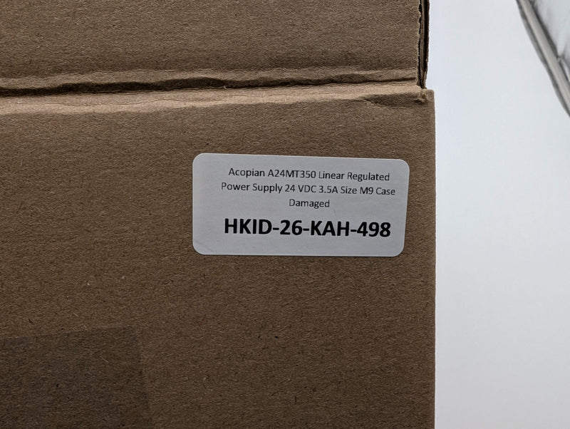 Acopian A24MT350 Linear Regulated Power Supply 24 VDC 3.5A Size M9 Case Damaged