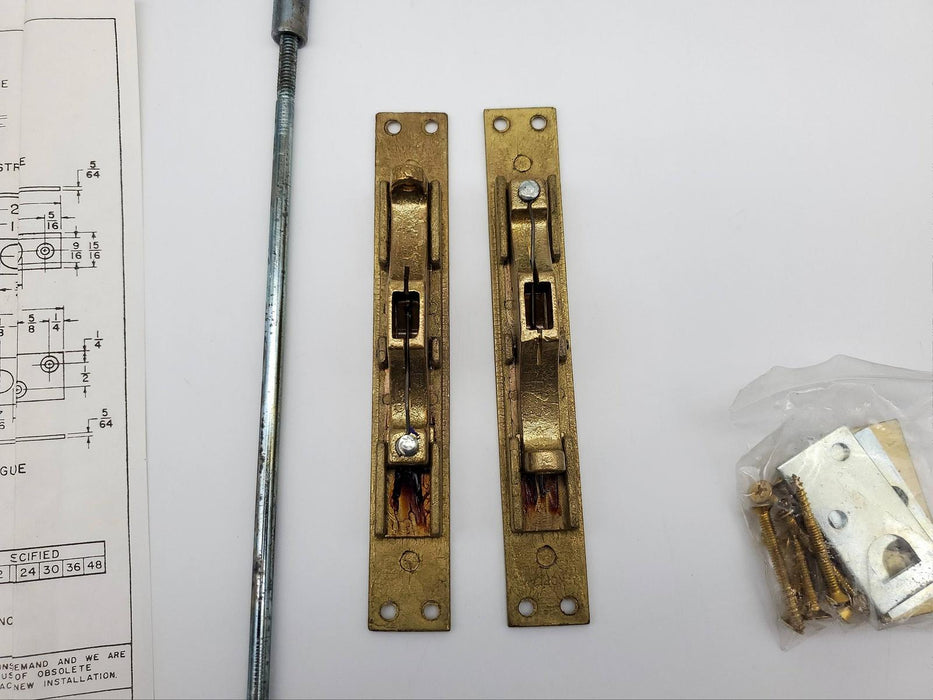 Glynn Johnson FB6 Manual Flush Bolt Polished Brass Assembly for Metal Doors 7