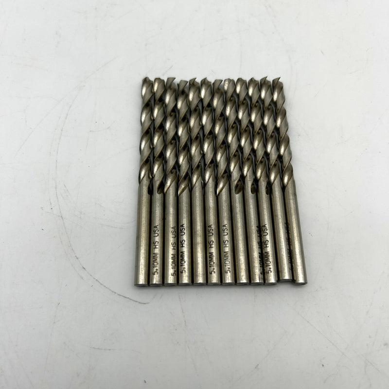 Cle-Line C62849 Jobber Drill Bit 5.1MM 1898 General Purpose HSS Bright Lot of 12