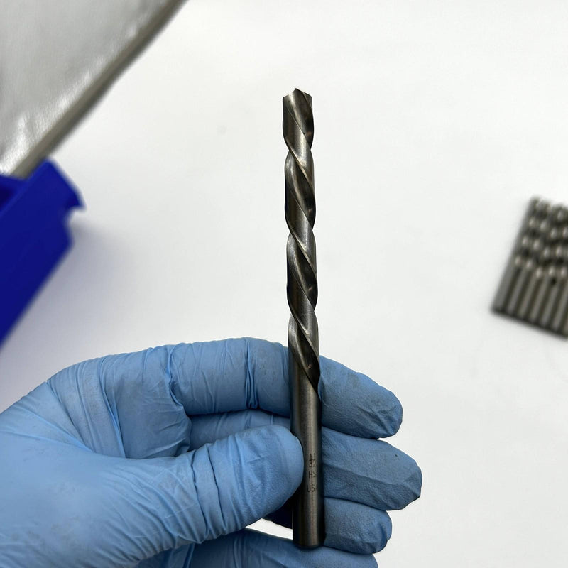 8pk Cle-Line C18419 Jobber Length Drill 1898L 11/32 Left Hand Spiral HSS Bright 4