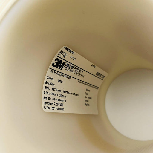 3M 81320 Disc Roll 5in x NH 286Q 3MIC AO Paper Bk WetDry Polish 125 Discs/1 Roll 2