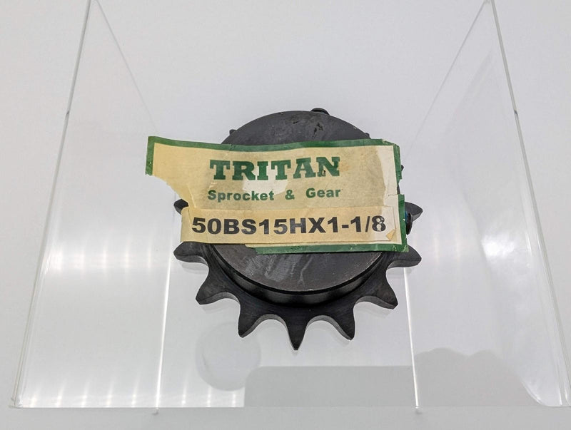 Tritan 50BS15HX1-1/8 Roller Chain Sprocket 5/8" Pitch 15 Tooth 1-1/8" Bore 3