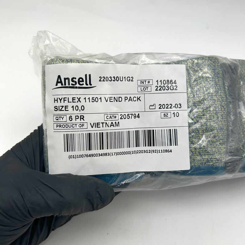 Ansell Hyflex 11501 Cut Resistant Gloves Size 10 Extra Large A5 Vend 6 Pairs