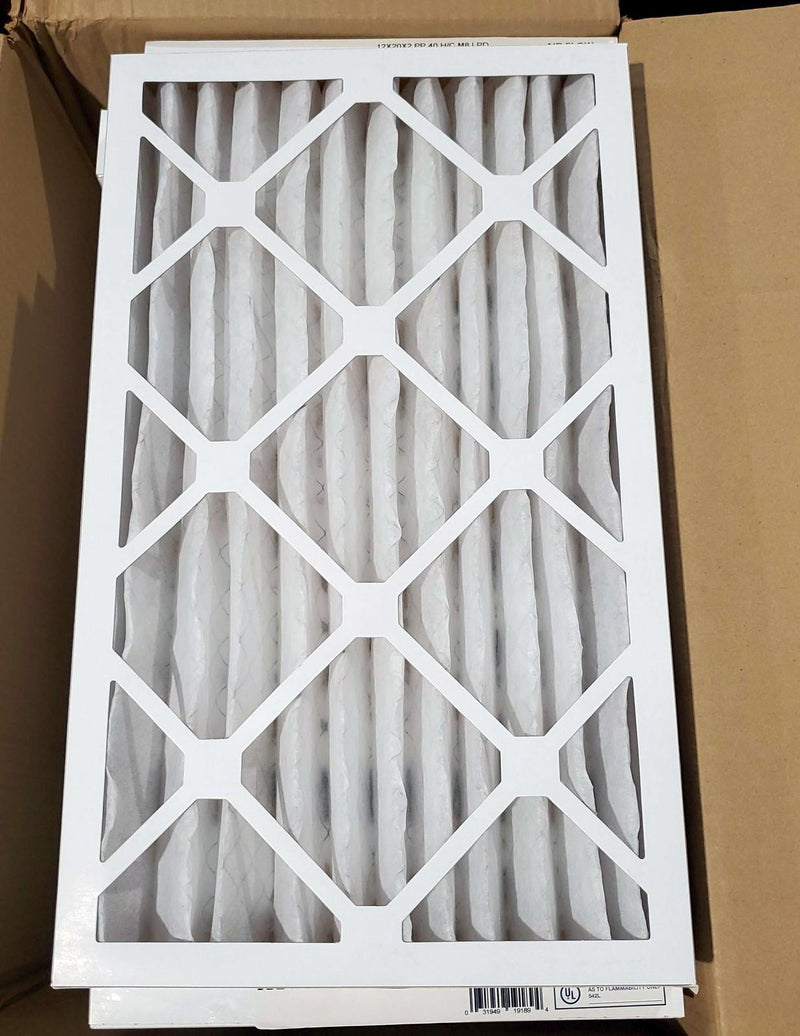 AAF Flanders 12x20x2 Air Filters Pre Pleat Hi-Cap Merv 8 80255.021220 Pack of 12 1