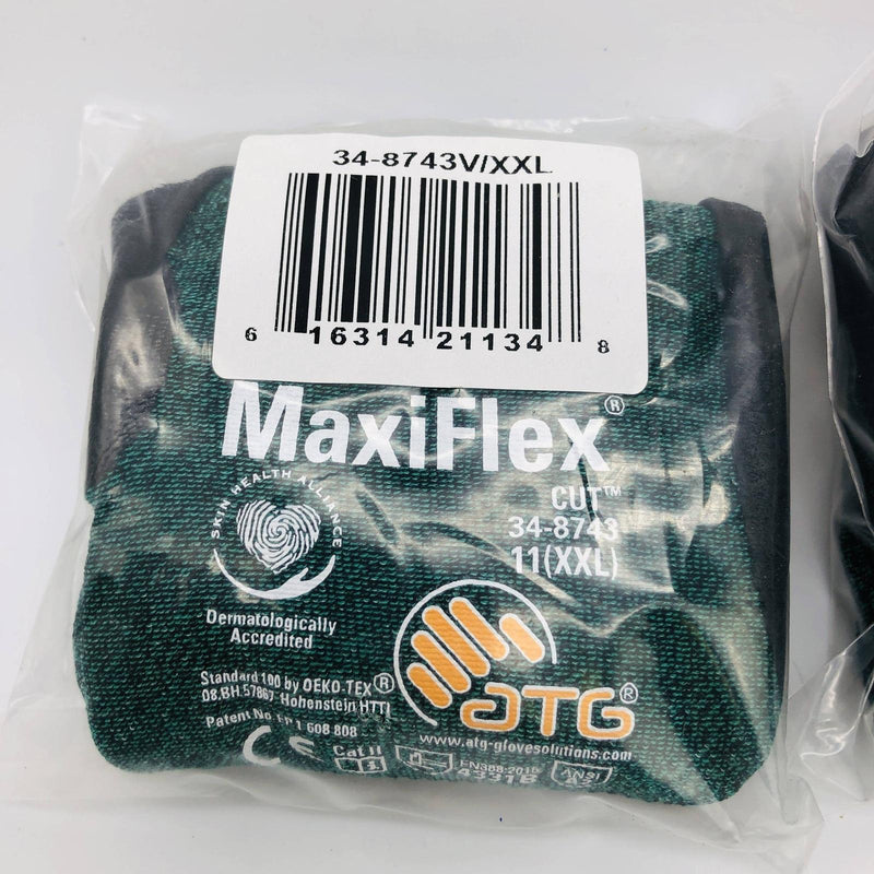 ATG 34-8743V Maxiflex Cut Resistant Gloves 2XL Palm Coated Breathable 3 Pairs 8