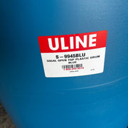 U-Line S-9945BLU Plastic Drum with Lid 55 Gallon Open Top Blue Quick-Lock 2
