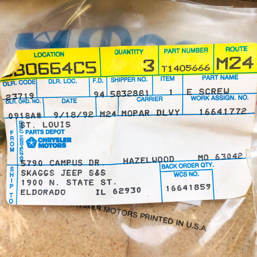 Mopar T1405666 Screw 3F 8.8 OEM NOS For Jeep T140 5666 2