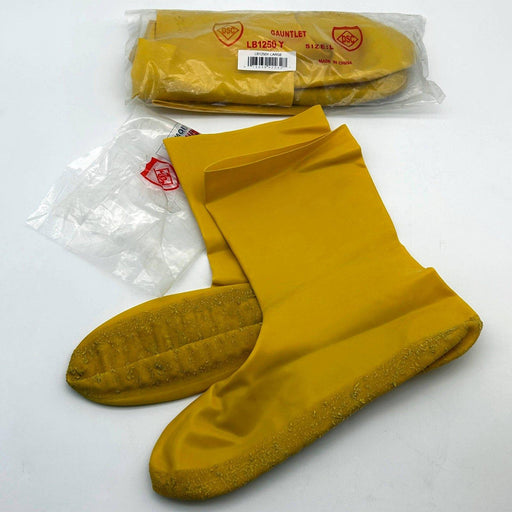 Johnson Wilshire LB1250Y Yellow Latex Haz-Mat Booties Sz Large/Shoe 10-11 2 Pair 1