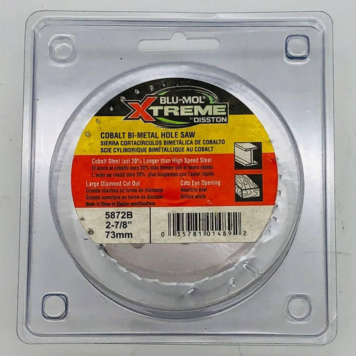 Blu Mol Xtreme 5872B Hole Saw 2-7/8"/73mm Cobalt Steel Bi-Metal Cat Eye Opening 1