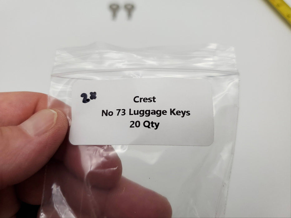 2x Crest No 73 Keys Pre-Cut for Luggage, Trunk, Briefcase Flat Steel USA Made 3