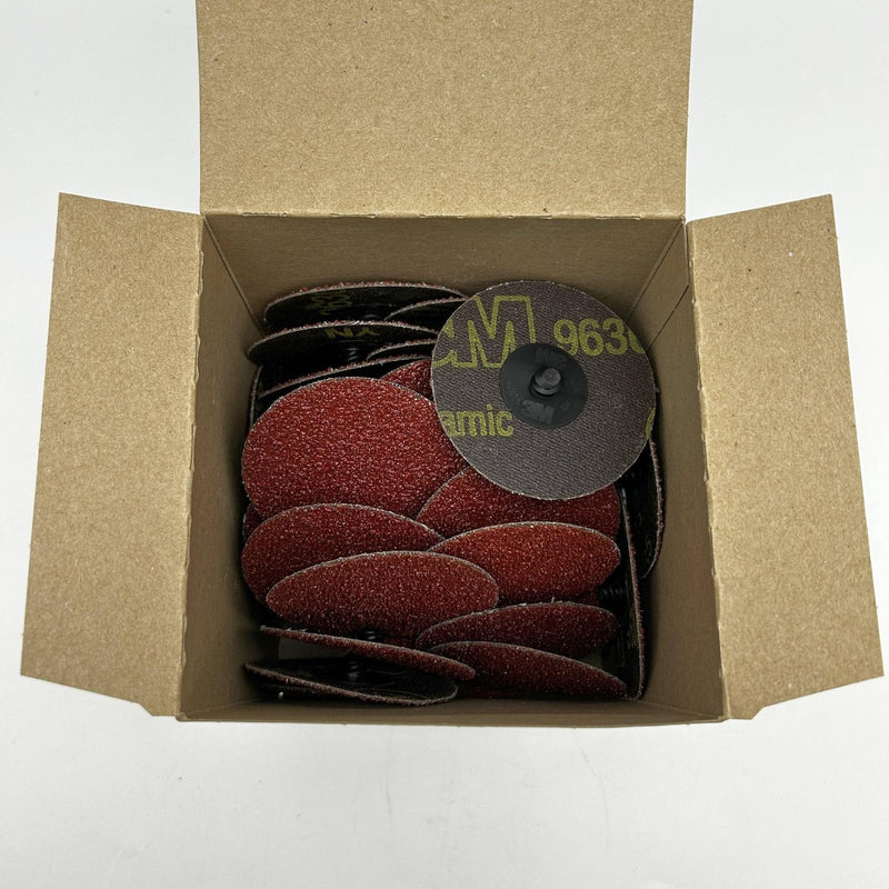 3M Roloc 11108 Disc 3in TR 963G 24 Grit Very Course Quick Change Ceramic 50pk 6