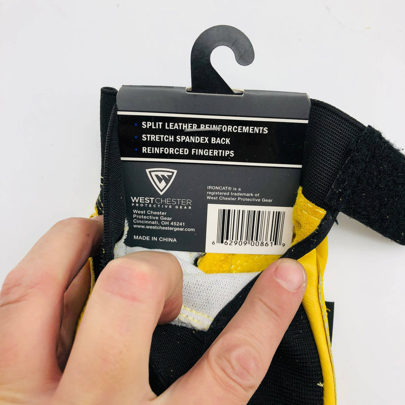 Ironcat 86350 Cowhide Leather Gloves Medium Hvy Duty Mechanics Hook Loop 3 Pairs 5