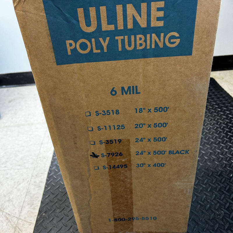 Uline S-7926 Black Poly Tubing Roll 6 Mil 24" x 500' LDPE Non-Vacuum 1 Roll 3