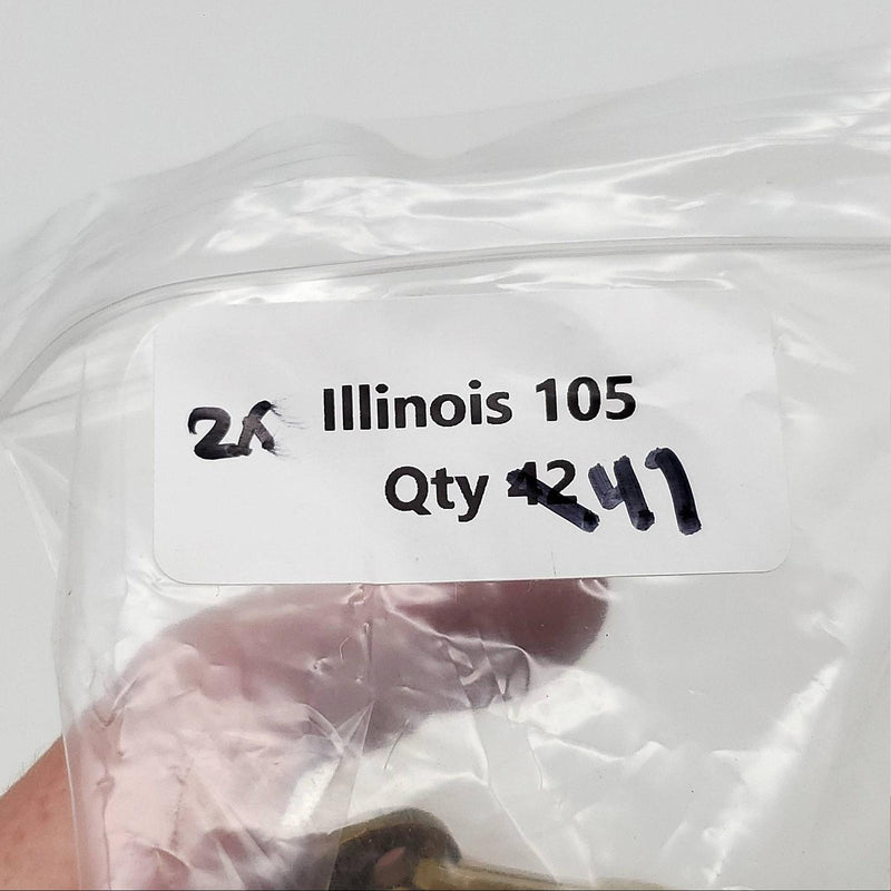 2x Illinois 105 Key Blanks Double Bitted 105 Keyway Brass NOS 4