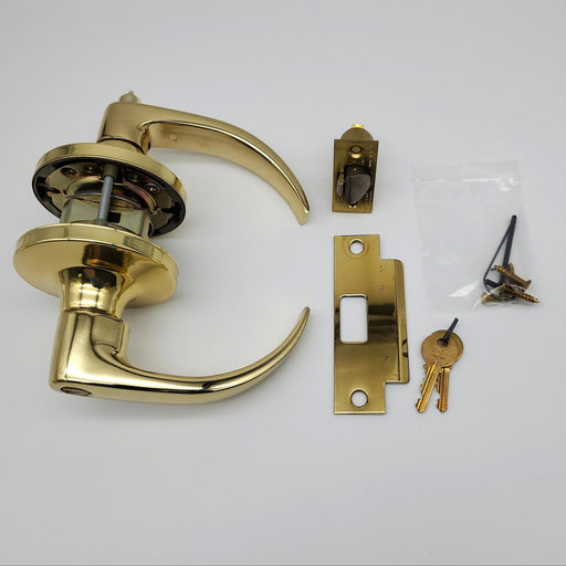 Yale Door Lever Entry Lock Polished Brass 2-3/4" Backset PB 5407LN US3 Grade 1 2