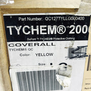 Dupont Tychem 2000 Yellow Coverall Large w/ Hood QC127TYLLG000400 Pack of 4 2