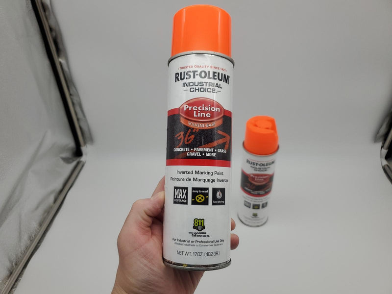 Rust-Oleum Inverted Marking Spray Paint Flourescent Orange 17oz Can Pack of 2 2