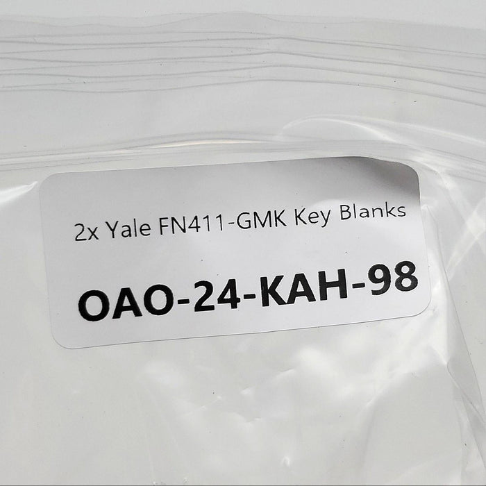 2x Yale FN411-GMK Key Blanks GMK Keyway Hotel Master Key 7-1/2 Pin Nickel Silver 3