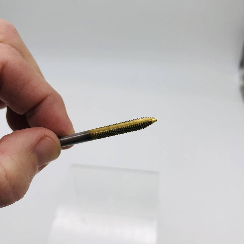 Exactek 3232403 Tap Plug Gun 8-32 2 Flute H3 SPPT HSS TiN Finish Spiral Point 7