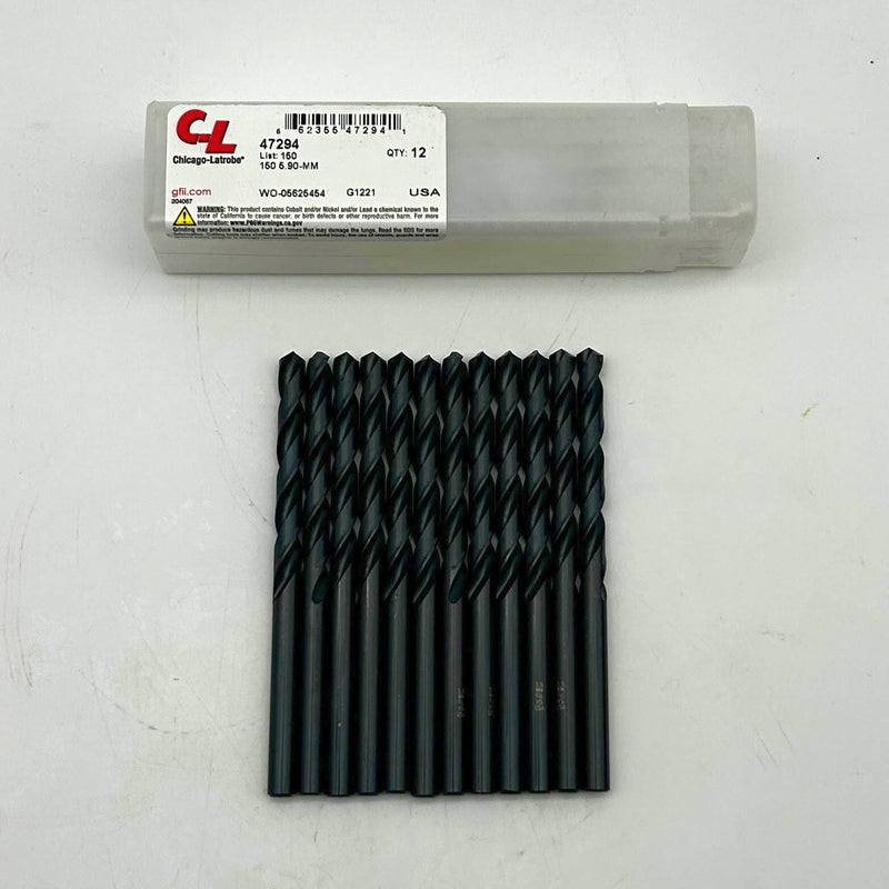 Chicago Latrobe 47294 Drill Bit 150 5.90mm HSS Black Oxide Pack of 12