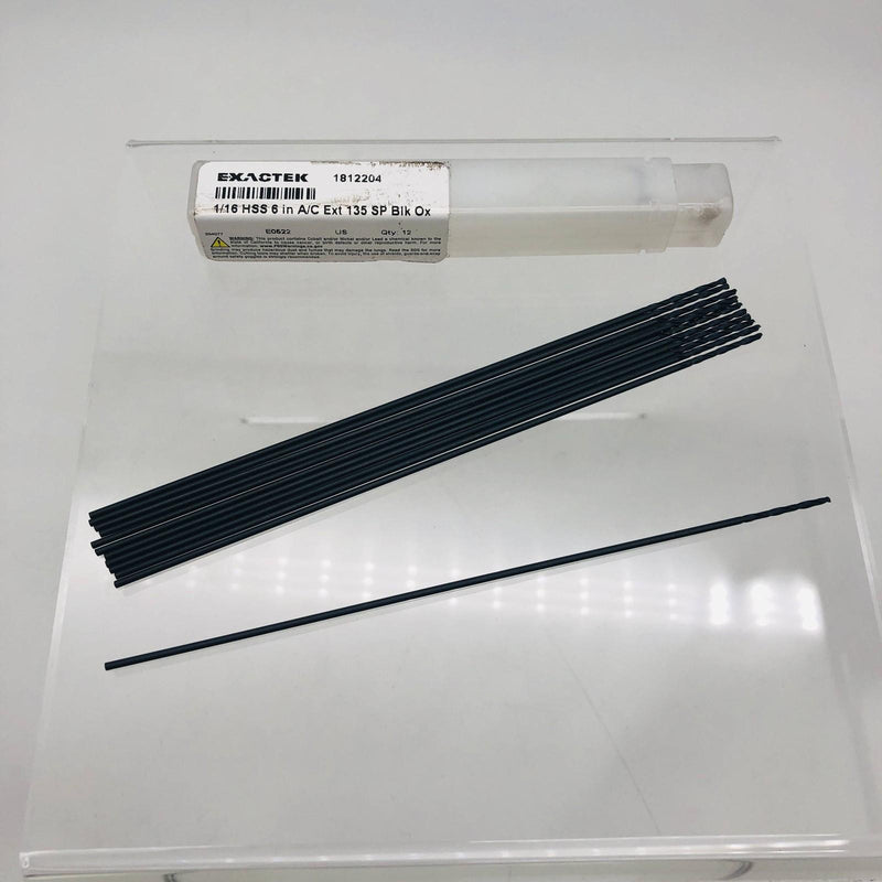 Aircraft Extension Drill Bit 1/16in x 6in HSS Blk Ox 135 Deg Split Point 12 PK 10