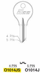 2x Ilco O1014JS Key Blanks 4 Pin Fits Some Eagle Locks Nickel Plated 2
