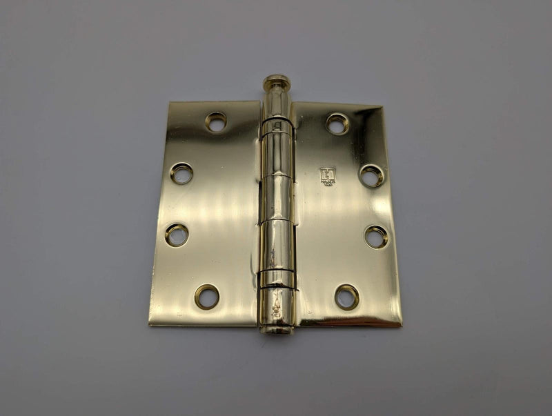 Hager BB1279 Ball Bearing Hinge 4.5" x 4.5" Full Mortise Bright Brass Pack of 3