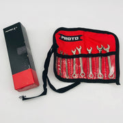 Proto J1200EFS Combination Short Wrench Set 6pt 8Pcs SAE W/ Tool Roll 1/8 to 3/8 1