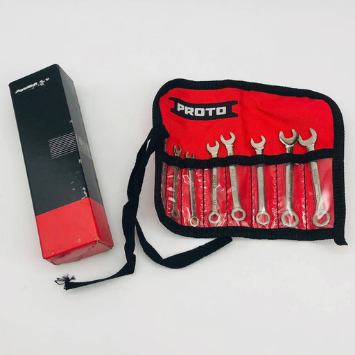 Proto J1200EFS Combination Short Wrench Set 6pt 8Pcs SAE W/ Tool Roll 1/8 to 3/8 1