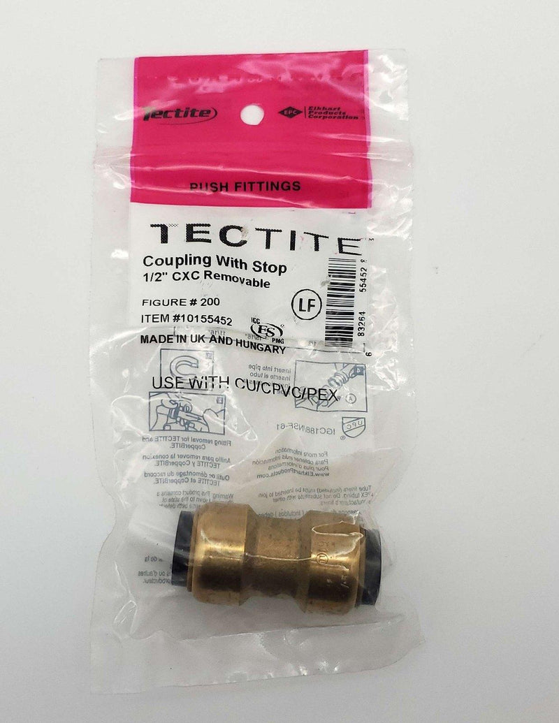 Tectite 10155452 1/2" Push Fit Coupling Copper x Copper by Elkhart 1