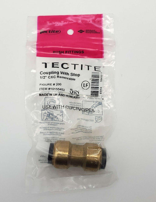 Tectite 10155452 1/2" Push Fit Coupling Copper x Copper by Elkhart 1