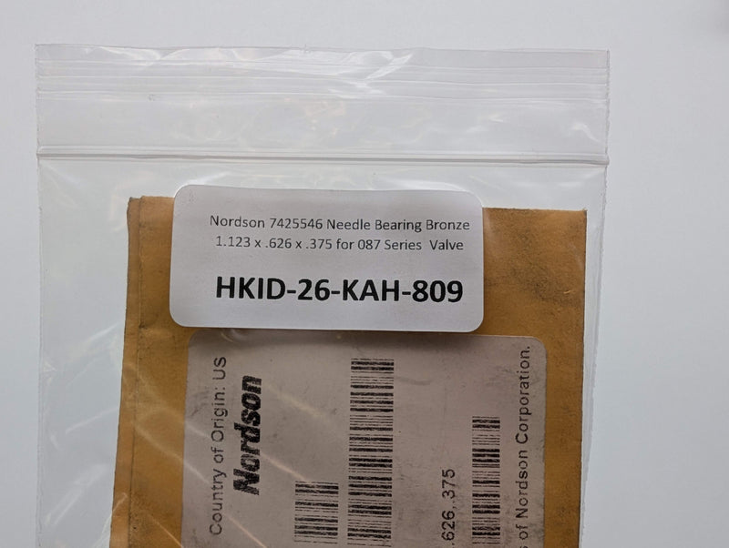 Nordson 7425546 Needle Bearing Bronze 1.123 x .626 x .375 for 087 Series Valve