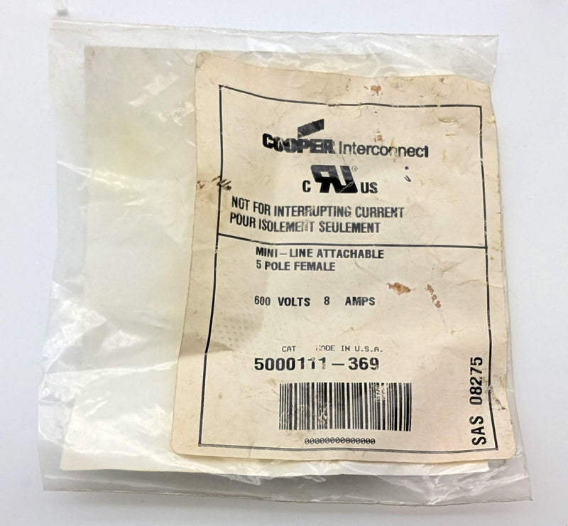 Cooper Crouse Hinds 5000111-369 5-Pin Female Connector Mini-Line 600V 8A 5