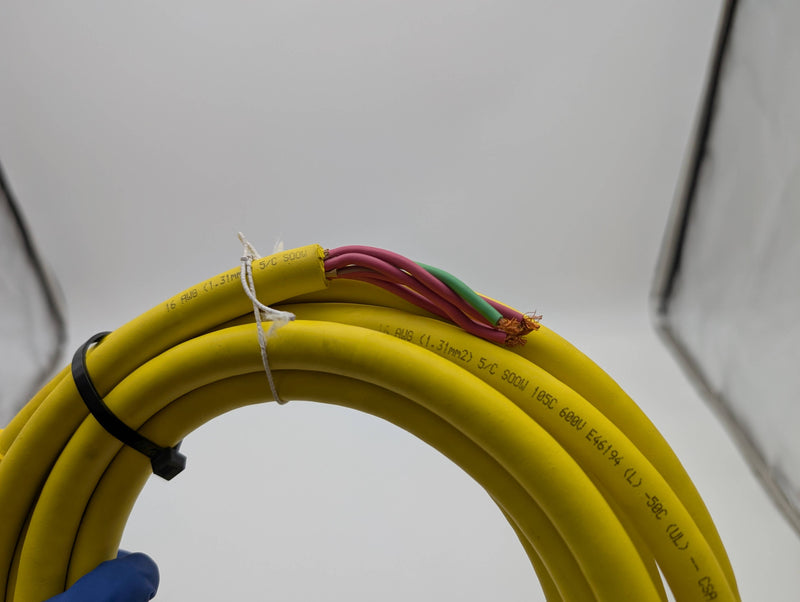 Woodhead 105001C01F120 Quick Connect Sensor Cable 5 Pin 90 Deg Femal to Bare 12' 3