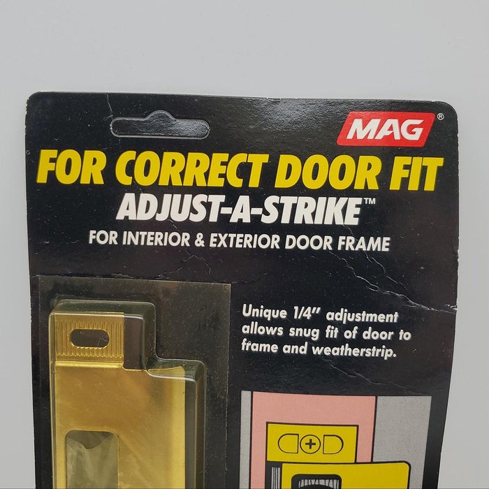 Deadbolt Strike Plate Door Brass Adjustable Interior & Exterior 2pk MAG 454-B 3