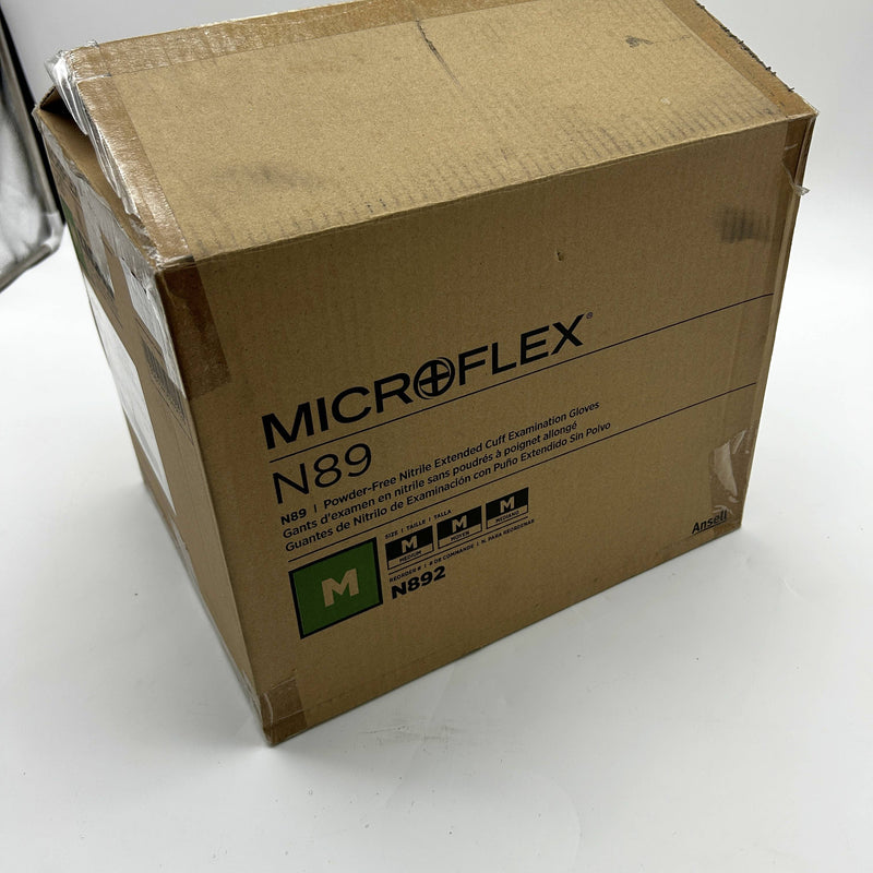 Microflex N892 Disposable Gloves Medium Extended Cuff PF Nitrile 500pcs/Case